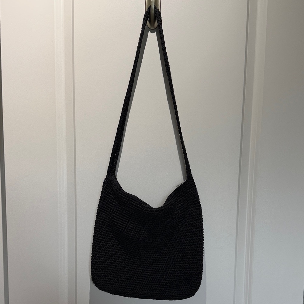 The Sak Black Crochet Shoulder Bag